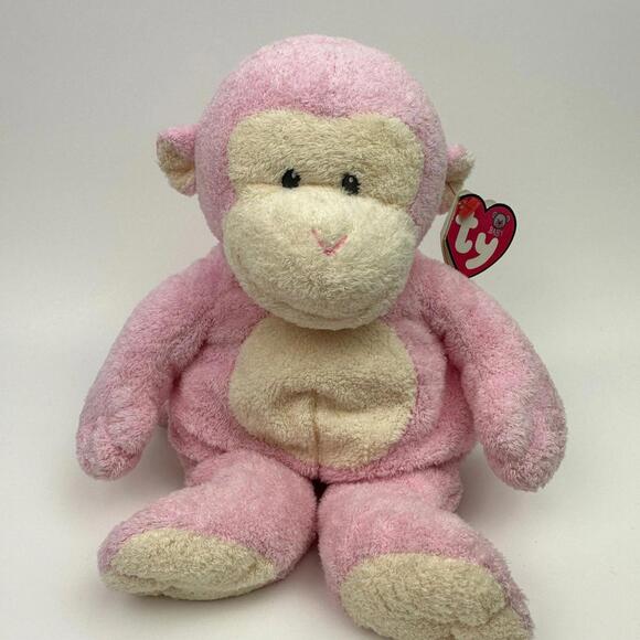 Ty Pluffies Collection “Baby Dangles” the Monkey Pink Version (10